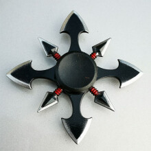 (Black)Naruto Shuriken Fingertip Spinner Antistress Toys Fidget Children Kids Adult