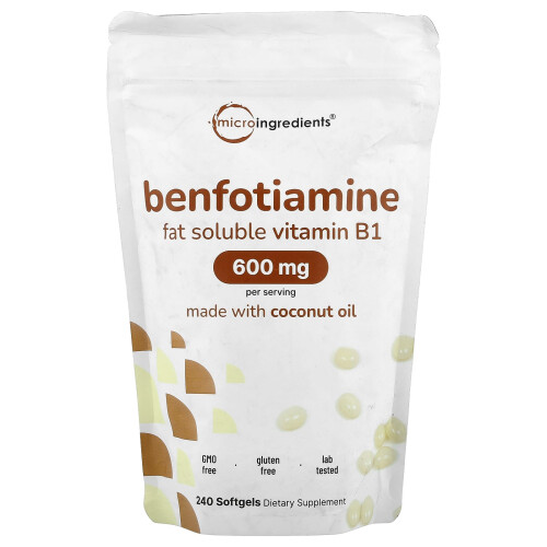 Micro Ingredients, Benfotiamine, 240 Σκληρογέλη (200 mg ανά Σκληρογέλη)