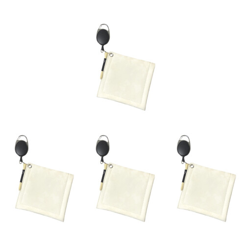 4Pièces Serviettes De Golf Blanches Réutilisables Avec Boucle Portable 1