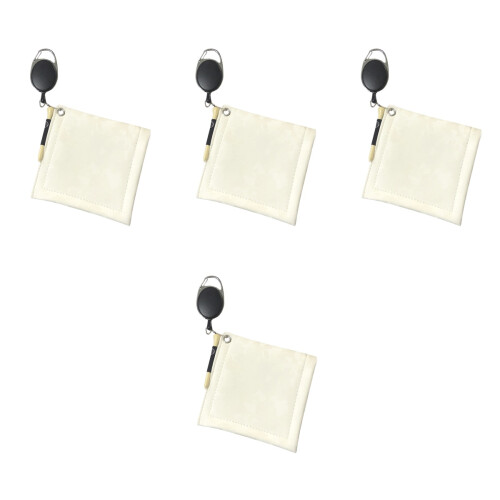 4Pièces Serviettes De Golf Blanches Réutilisables Avec Boucle Portable 2