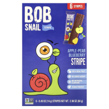 Bob Snail, Faixa de Frutas, Maçã-Pera-Abricó, 6 Faixas, 0.49 oz (14 g) Cada