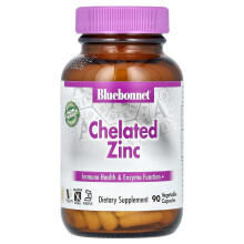 Bluebonnet Nutrition, Chelatad Zink, 90 Vegetariska Kapslar (30 mg per Kapsel)