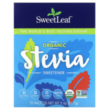 Wisdom Natural, Biologische Stevia Zoetstof, 70 Pakjes, 2 oz (56.7 g)