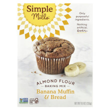 Simple Mills, Almond Flour Μίγμα για τη μαγείρεση, Banana Μούφιν & Bread, 9 oz (255 g)