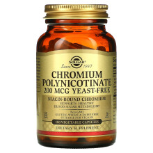 Solgar, Chroom polynicotinaat, 200 mcg, 100 plantaardige capsules