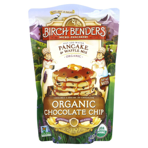Birch Benders, Μίγμα Παγκέτας & Βάφλες, Οργανική Τσόκολα Chip, 1 lb (454 g)