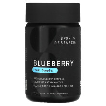 Sports Research, Blåbär-koncentrat, 800 mg, 60 mjuka kapslar
