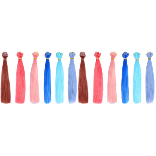 12Pièces Perruques Raides Résistante DIY Colorées 1