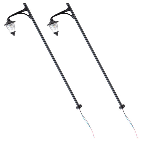 10Pièces Mini Lampadaire Noir Durable Pour Décor DIY Jardin 1