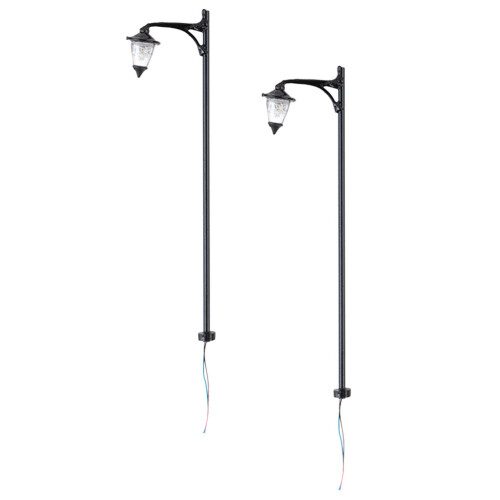 10Pièces Mini Lampadaire Noir Durable Pour Décor DIY Jardin 2