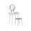 Dressing table with mirror and stool, vanity set featuring two drawers, dimensions 60 x 40 x 123 centimetres, white 1