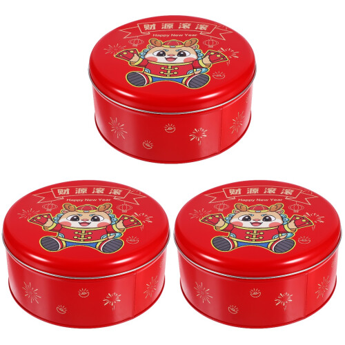 3Pièces Boîtes Pour Biscuits Nouvel An Multiusage Coloré 2