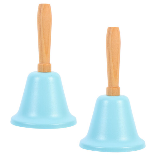 4Pièces Main Fer Manche Bois Cloche Décoration 2