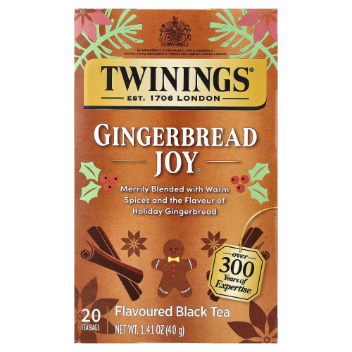 Twinings Twinings, Smagte Sort Te, Gingerbread Joy, 20 Tebæger, 1,41 oz (40 g)