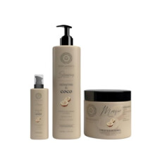 Kera Queen's Trio Shampoo Coco e Queratina 500ml + Máscara 500ml + Sérum 100ml