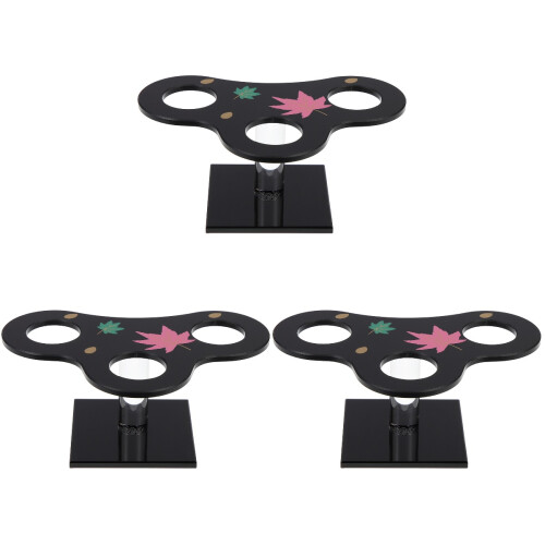 3Pièces Porte Sushi Cornet Glace Noir Stable Support Polyvalent 1