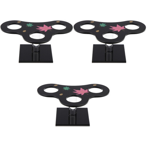 3Pièces Porte Sushi Cornet Glace Noir Stable Support Polyvalent 2