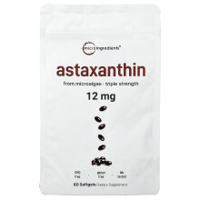 Micro Ingredients, Astaxanthin, 12 mg, 60 Softgels