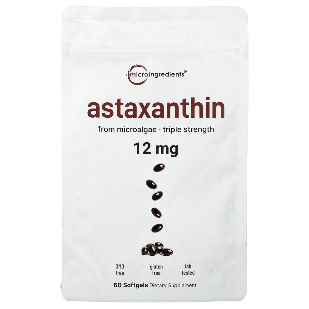 Micro Ingredients , Astaxanthin, 12 Mg, 60 Softgels