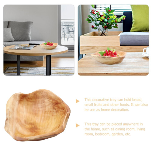 Wood Serving Tray 18x18x7cm Light Brown 1