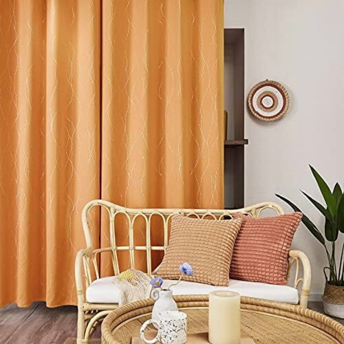 Halloween blackout curtains thermal soundproof silver wave 2