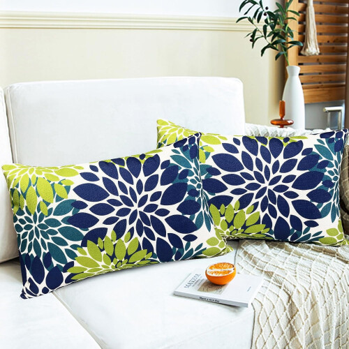 Conjunto de 2 capas de almofada de linho com bolinhas pretas, 45x45 cm (18x18 polegadas). 1