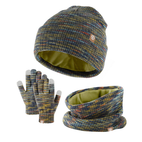 Conjunto de luvas e cachecol para meninas e crianças pequenas, com gorro com pompom, protetor de pescoço de tricô e luvas forradas. Macio e 1