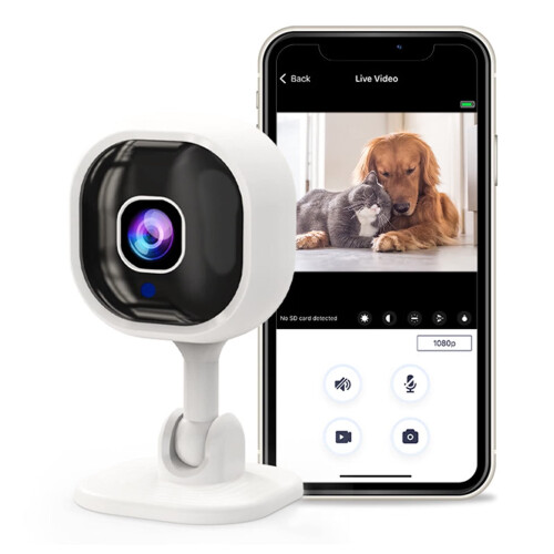 1080P HD WiFi Indoor Security Camera with 2-Way Audio, Night Vision, Motion Detection, App Control – Compatible with iOS/Android 1