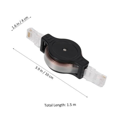 1 πακέτο μαύρου ανασυρόμενου καλωδίου Ethernet 1,5 μέτρων για φορητή χρήση 1