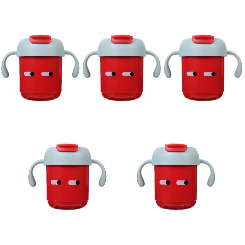 5Pièces Gobelets Bébé Rouge Avec Pour Entraînement 2