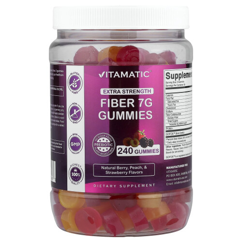 Vitamatic, Φυτικές Στιφές, Φυσική Φράουλα, Πεπόνι & Στρυόξυλο, 240 Gummies
