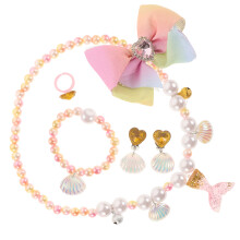 3Sets Lightweight Mermaid Tail Jewelry Set Girls Necklaces Bracelets