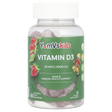YumV's, Vitamin D3 Gummies, Jablko, 25 mcg (1 000 IU), 60 gummí