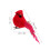 Red Bird Christmas Ornaments with Clip, 2 Pack 2