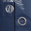 Blackout Curtains Navy Blue Silver Palm Design 38x72 Inch 2 6