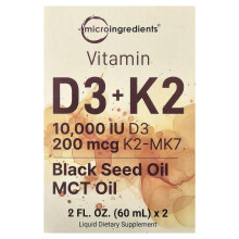 Micro Ingredients, Vitamin D3 + K2, 2 Dropperflaschen, 2 fl oz (60 ml) Jeder