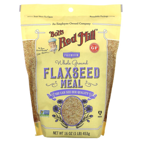 Bob's Red Mill, Premium Hela Ground Flaxfrön, 1 lb (453 g)