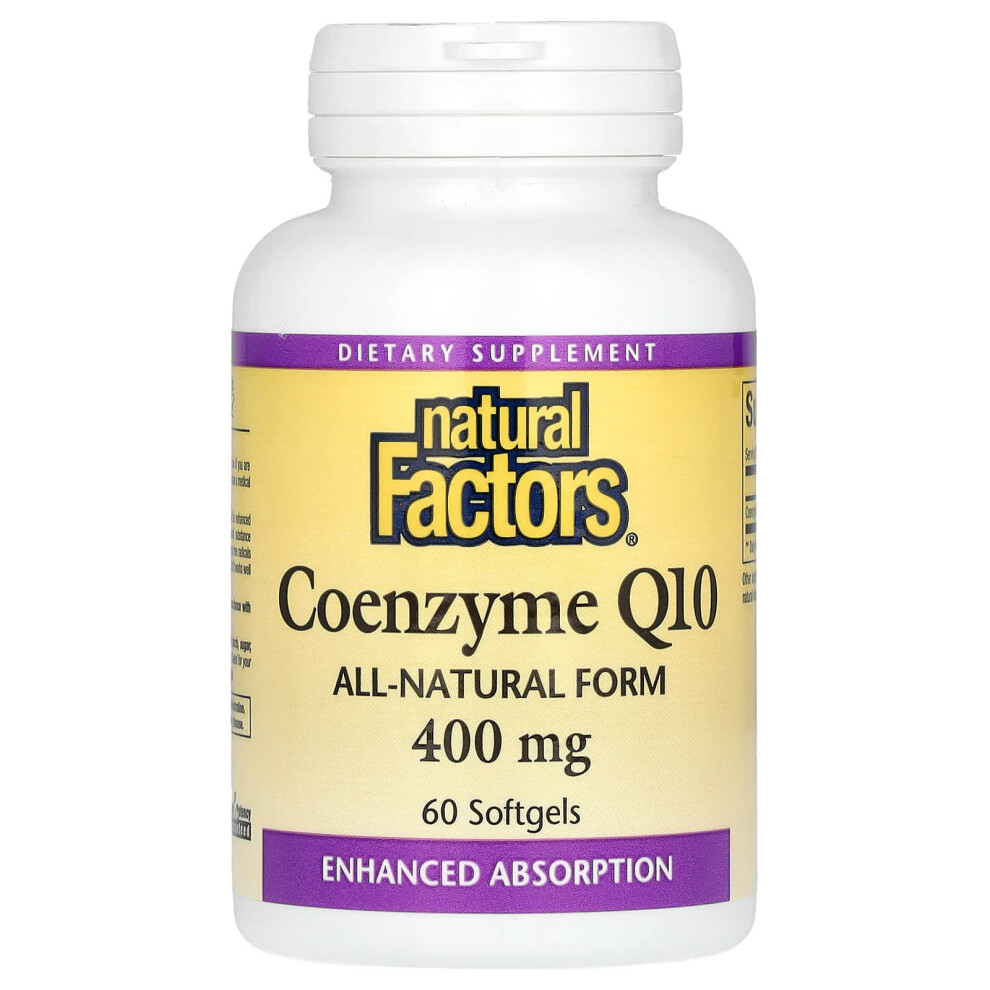 Natural Factors , Coenzyme Q10, 400 Mg, 60 Softgels