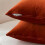 Βελούδινα Μαξιλαροθήκες Burnt Orange 18x18 ίντσες - Συσκευασία των 2 5