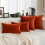 Βελούδινα Μαξιλαροθήκες Burnt Orange 18x18 ίντσες - Συσκευασία των 2 4