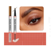 (Light Brown) Liquid Dualended Hellokiss Eyebrow Pencil 2in1 Brows Waterproof Gel Setting