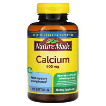 Nature Made, Kalcium med Vitamin D3, 600 mg, 100 Mykta Gelatiner