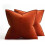 Βελούδινα Μαξιλαροθήκες Burnt Orange 18x18 ίντσες - Συσκευασία των 2 6