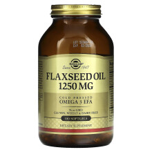Solgar, Lijnzaadolie, 1.250 mg, 100 Zachte capsules (625 mg per Zachte capsule)