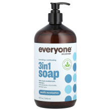 Everyone, Iedereen, 3 in 1 Zeep, Body Wash, Bubble Bath, Shampoo, Pacific Eucalyptus, 32 fl oz (946 ml)