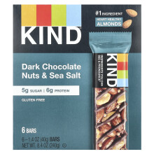 KIND Bars, Bares de Proteína, Dark Chocolate Nuts & Sea Salt, 6 Bares, 1.4 oz (40 g) Cada