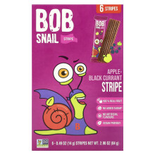 Bob Snail, Fruit Stripe, Jablko-Čierna Borovica, 6 Count, 0,49 oz (14 g) Každý