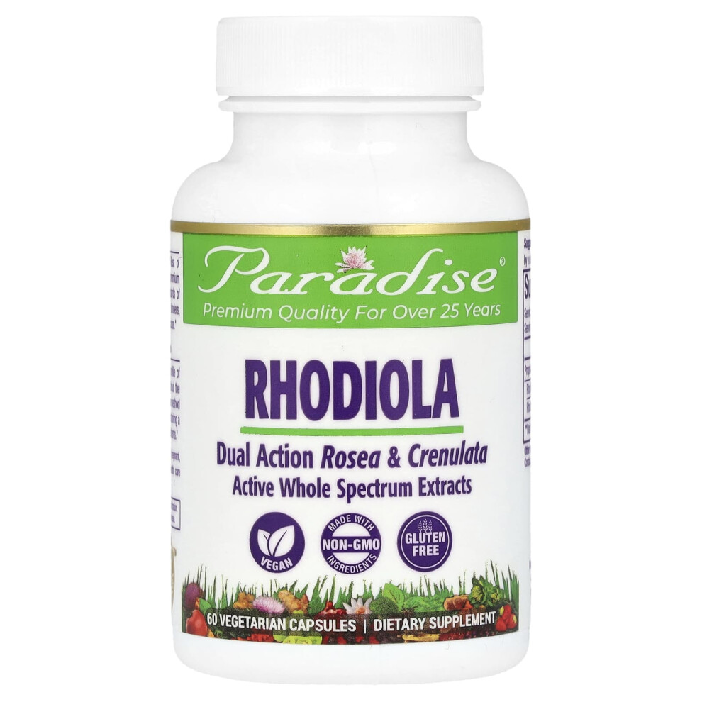 Paradise Herbs , Rhodiola, 60 Vegetarian Capsules (500 Mg Per Capsule)