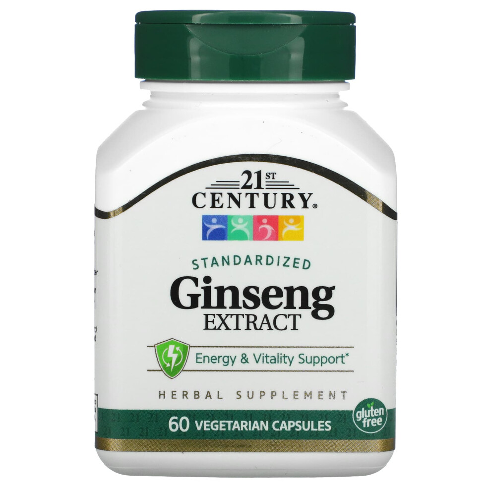 21St Century , Standardized Ginseng Extract, 60 Vegetarian Capsule