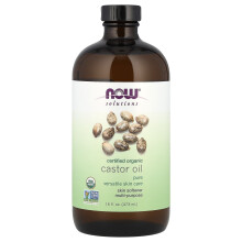NOW Foods, Solutions, Olio di ricino biologico certificato, 16 fl oz (473 ml)